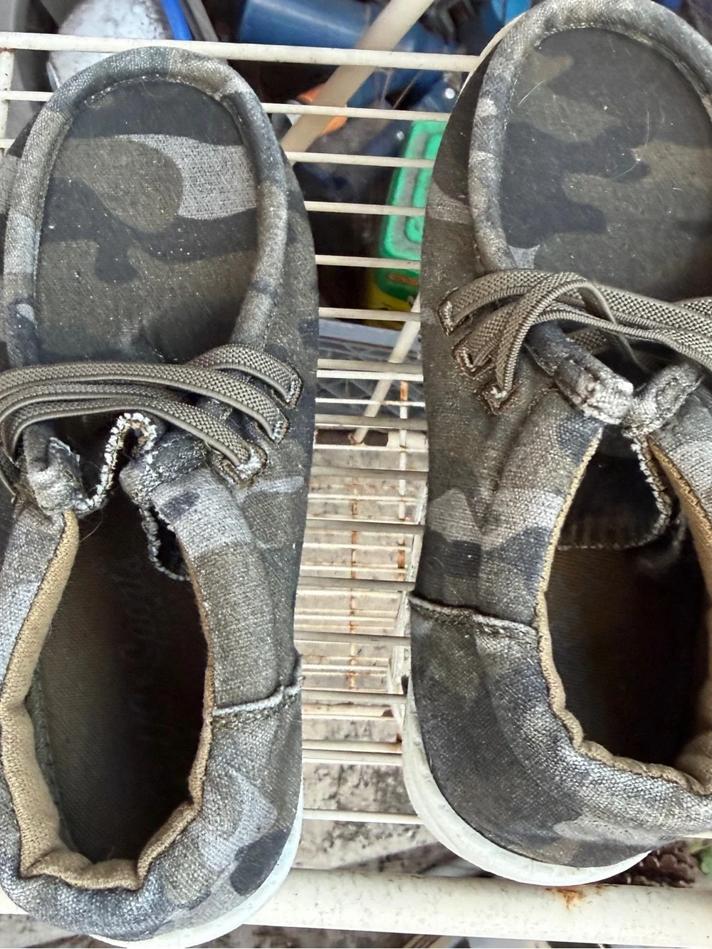 Camouflage Slip-On Sneakers with Laces